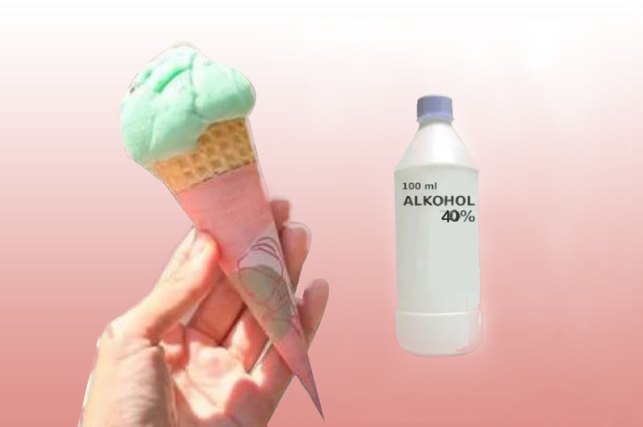 Ilustrasi es cream mengandung alkohol.