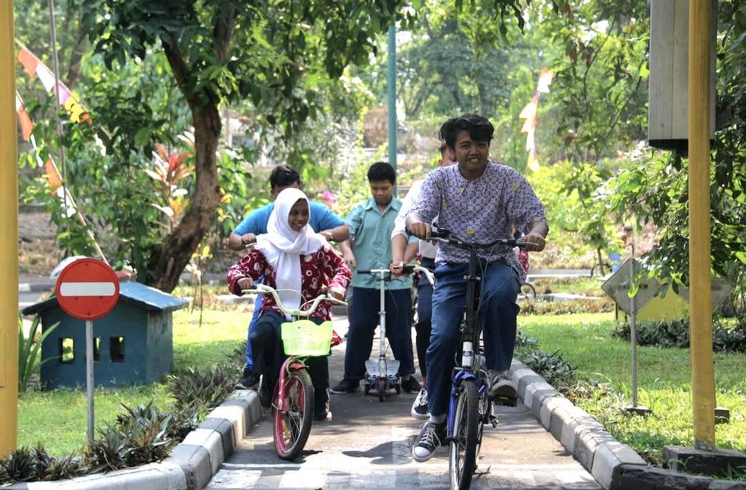 Anak-anak saat menikmati wahana di Taman Edukasi Lalu Lintas Giwangan beberapa waktu lalu.