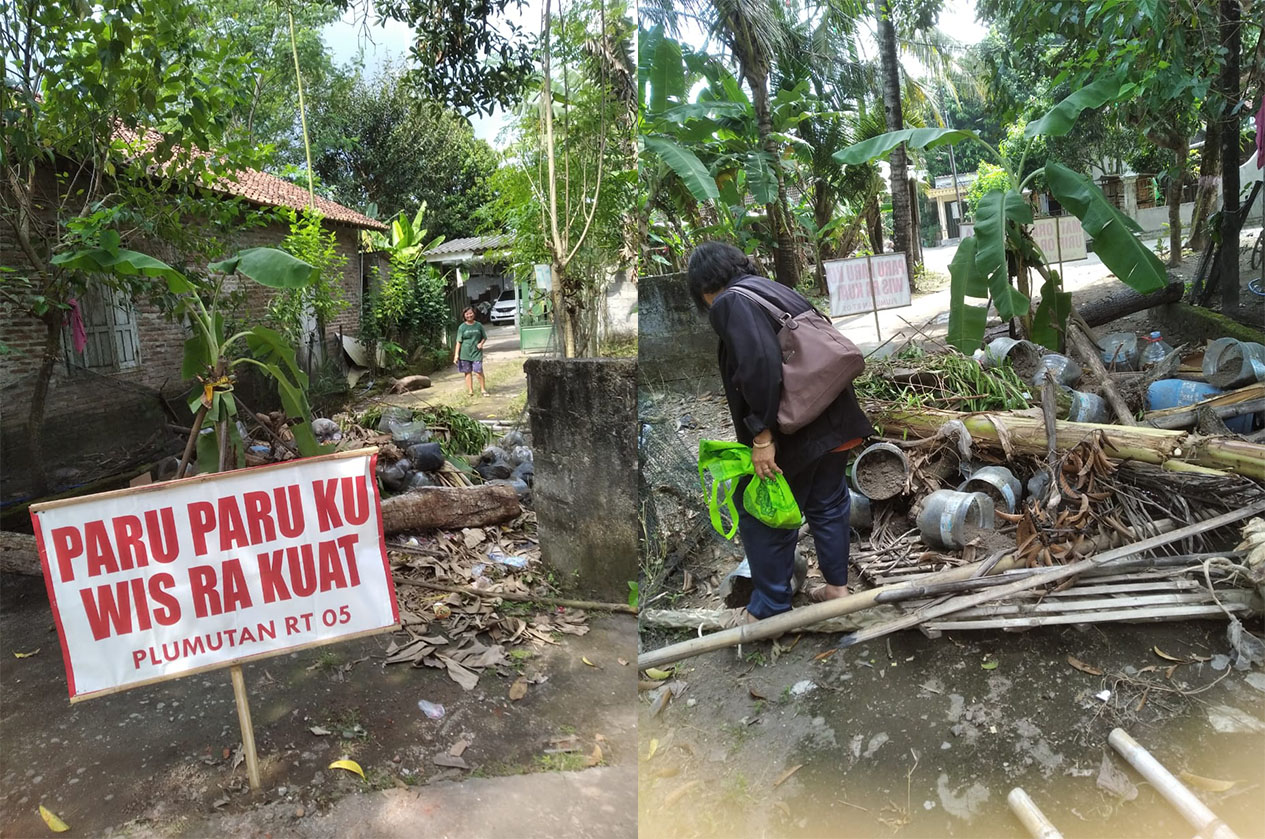 Empat akses pintu masuk rumah Nindarto diblokade warga sejak Selasa (15/4/2025) lalu sampai sekarang.&nbsp;