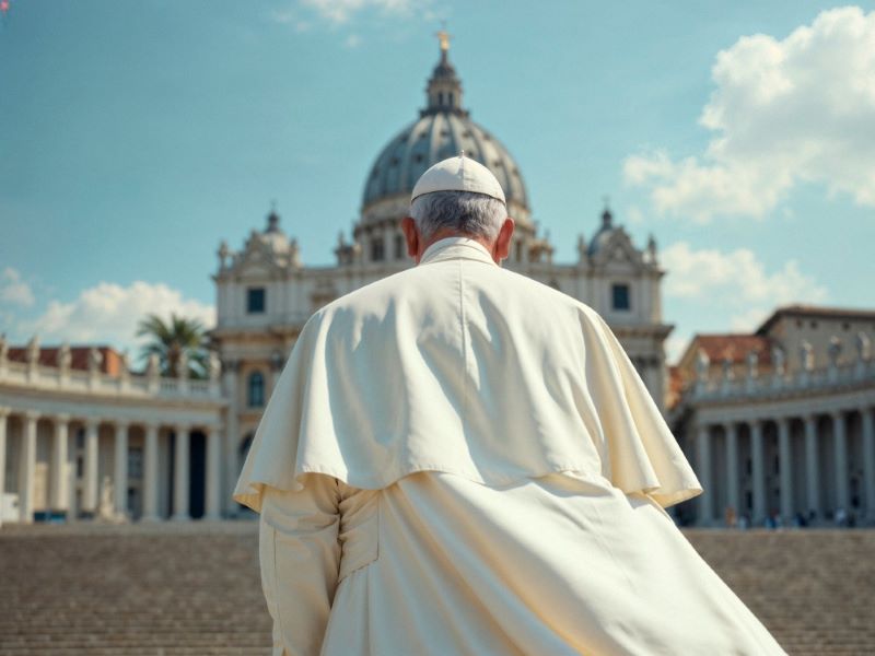 Paus di depan Basilika Santo Petrus.