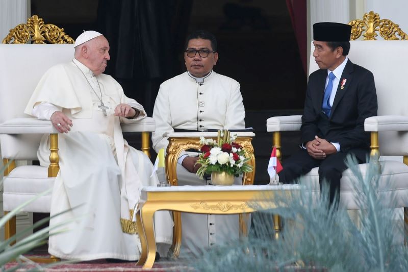 Pertemuan Presiden Jokowi dan Paus Fransiskus di Istana Negara, Jakarta, pada 4 September 2024 lalu.