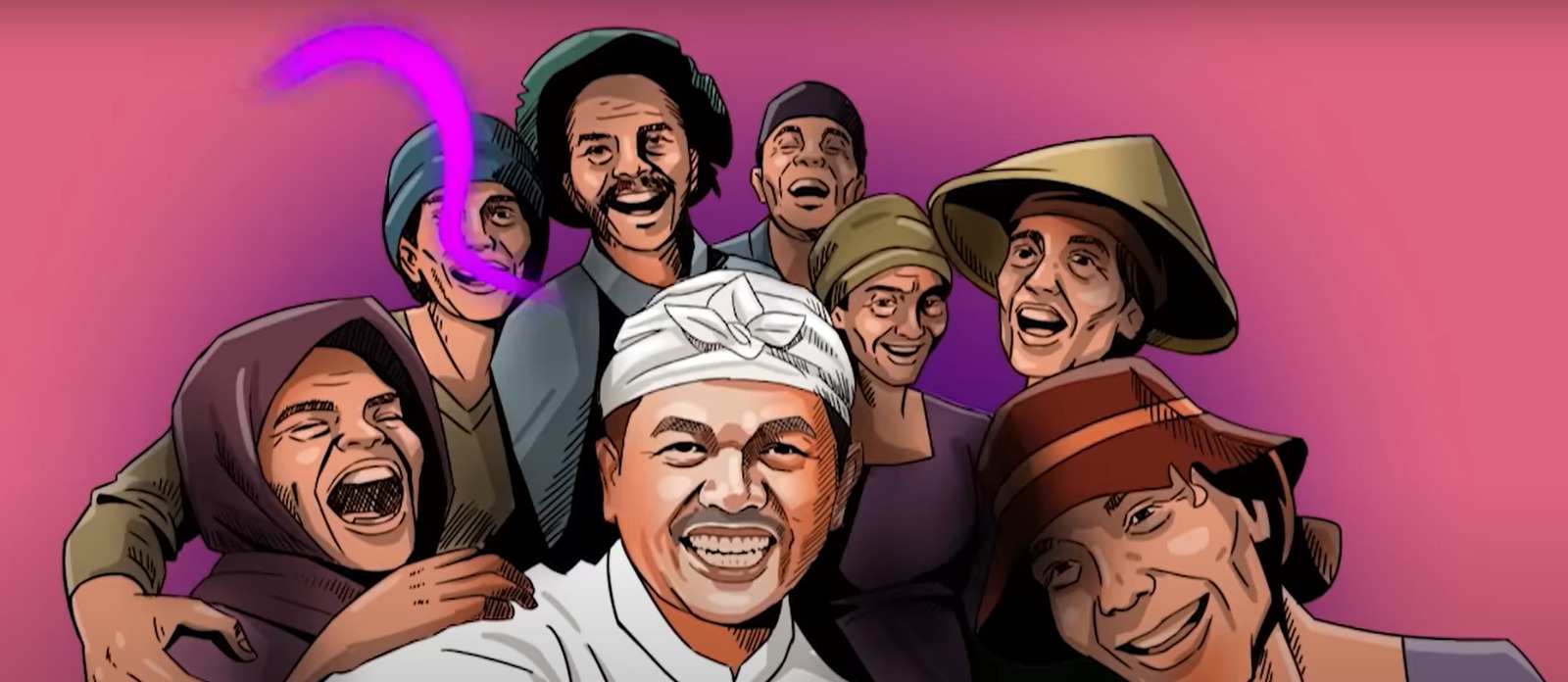 Ilustrasi Dedy Mulyadi mengenakan iket di tengah kehangatan warga.