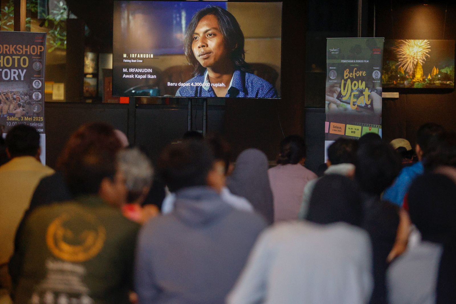 Pemutaran film dokumenter Before You Eat dan diskusi di Art Gallery, GIK UGM (6/5/2025).