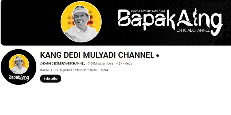 Channel YouTube Kang Dedi.
