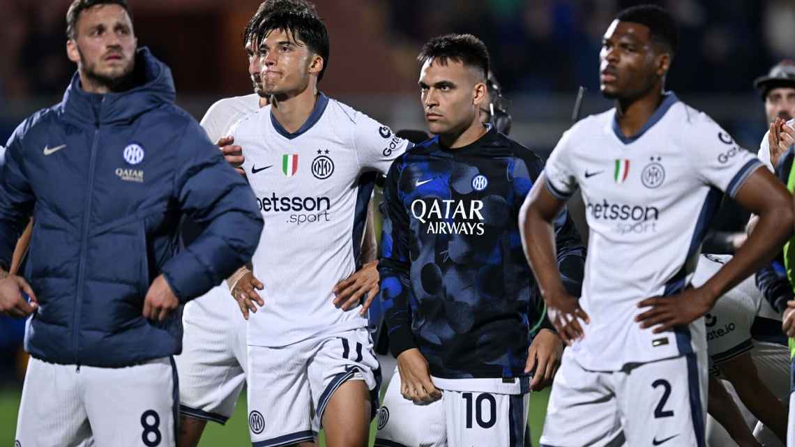 Raut kekecewaan pemain Inter setelah gagal meraih gelar juara Serie A