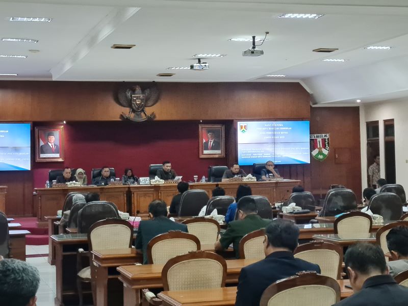 RAPUR: DPRD Kota Magelang menggelar rapat paripurna dengan agenda penyampaian rancangan perubahan KUA dan PPAS Tahun Anggaran 2025 Rabu (4/6).
