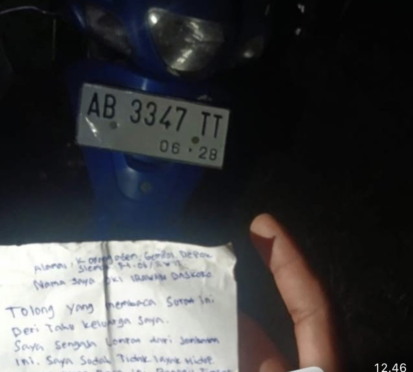 Surat: Isi surat dugaan bunuh diri lompat dari jambatan Kretek, Bantul Minggu (8/6)