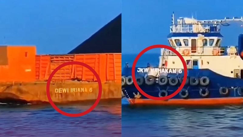 Kapal pengangkutan nikel, batu bara, dan bauxite JKW Mahakam 6 dan Dewi Iriana 6.