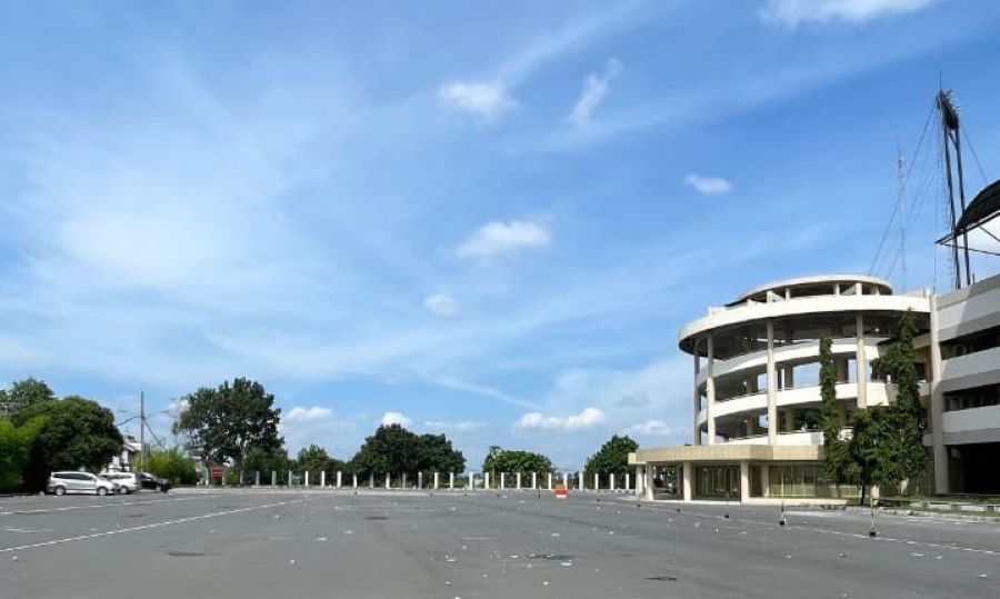 Kondisi Stadion Maguwoharjo setelah acara konser