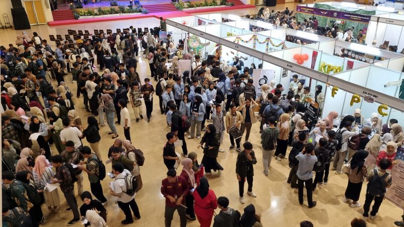 Para mahasiswa UMY antusias mengikuti Expo dan career fair di periode sebelumnya yang berlangsung di Sportorium UMY