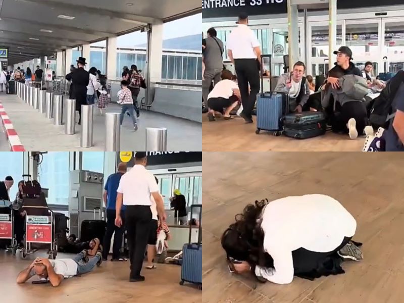 Warga Israel berlarian menuju bandara untuk ke luar negeri.