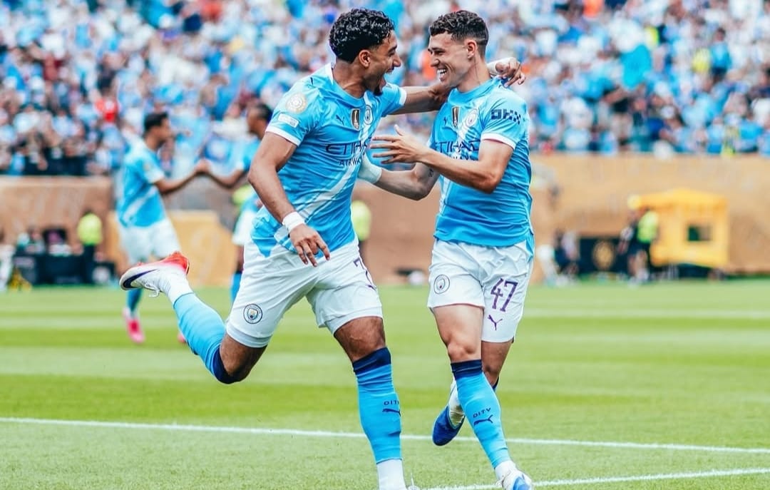 Phil Foden rayakan gol ke gawang Wydad Casablanca dalam kemenangan perdana Manchester City di Piala Dunia Antarklub 2025