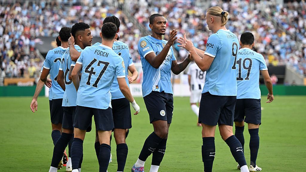 Selebrasi pemain Manchester City dalam kemenangan atas Juventus di Piala Dunia Antarklub 2025