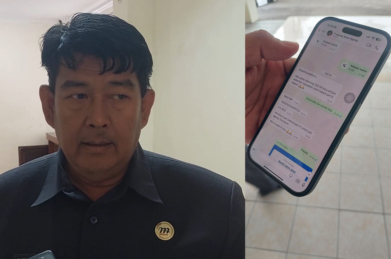 Bupati Kulon Progo&nbsp;Agung Setyawan dan bukti nomornya di retas dan dimanfaatkan pelaku meminjam uang ke koleganya.