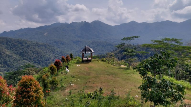 Pemandangan Puncak Sigong yang terletak di Kalurahan Banjarsari, Kapanewon Samigaluh, Kulon Progo.