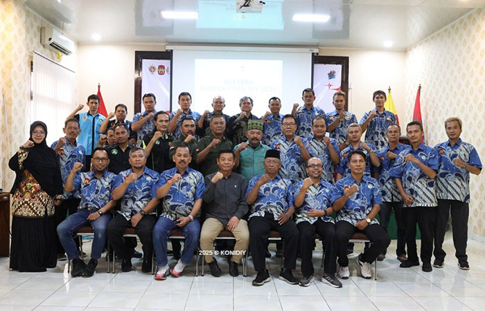 Pengda PTMSI DIJ saat di aula Kantor KONI DIJ, Kamis (10/7).