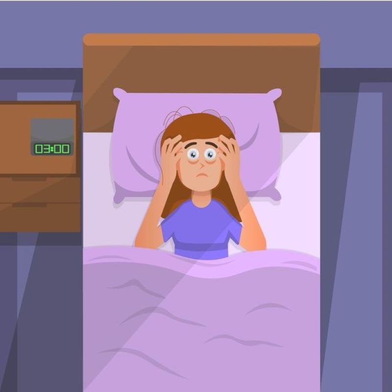 Ilustrasi tidur terbangun tengah malam dan merasa gelisah.