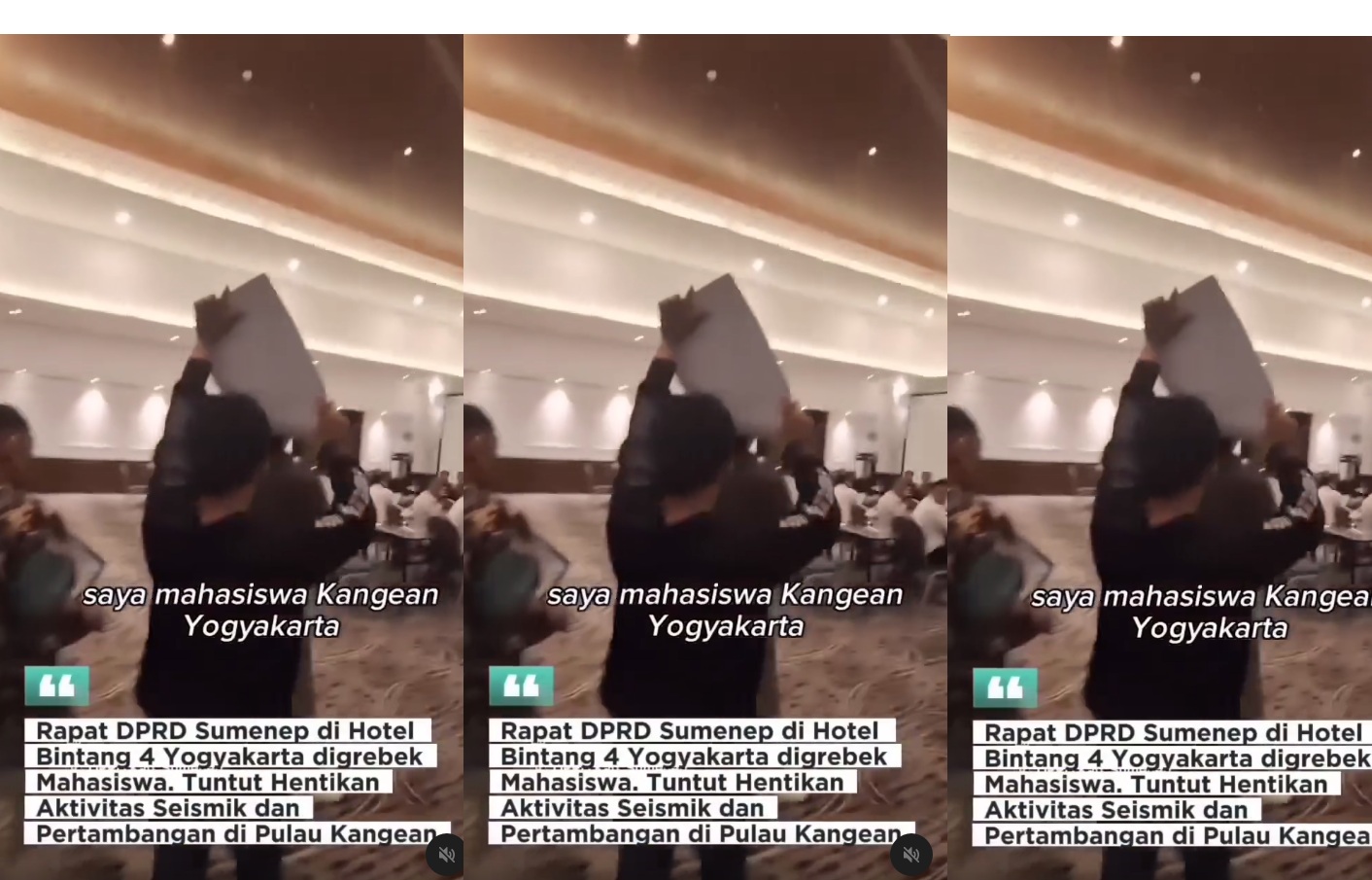 Tangkapan layar mahasiswa Kangean di Jogja melakukan protes kepada DPRD Sumenep.