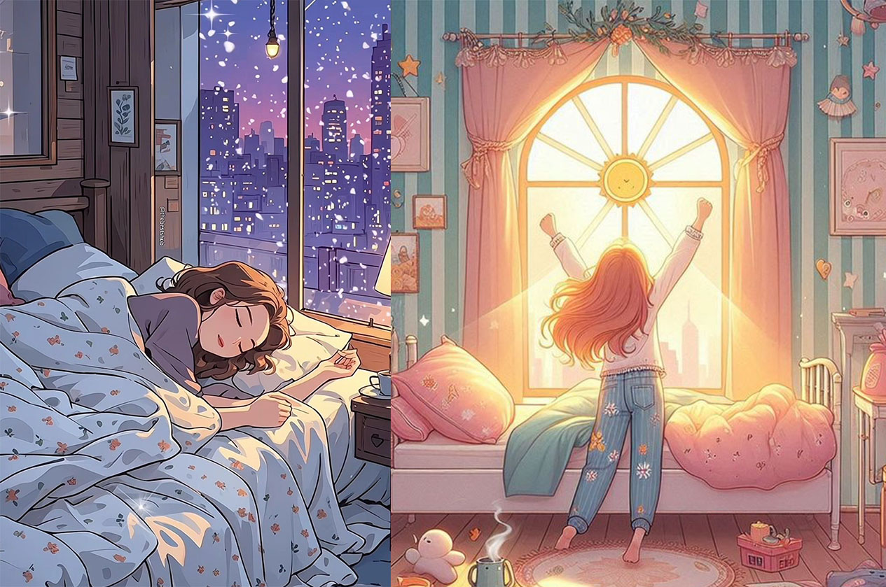 Ilustrasi mengembalikan energi tubuh akibat kurang tidur.