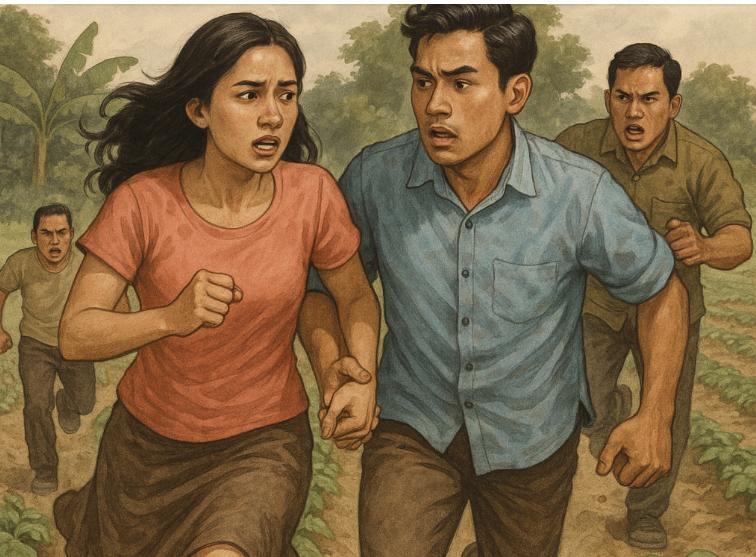 ilustrasi pasangan selingkuh dikejar warga