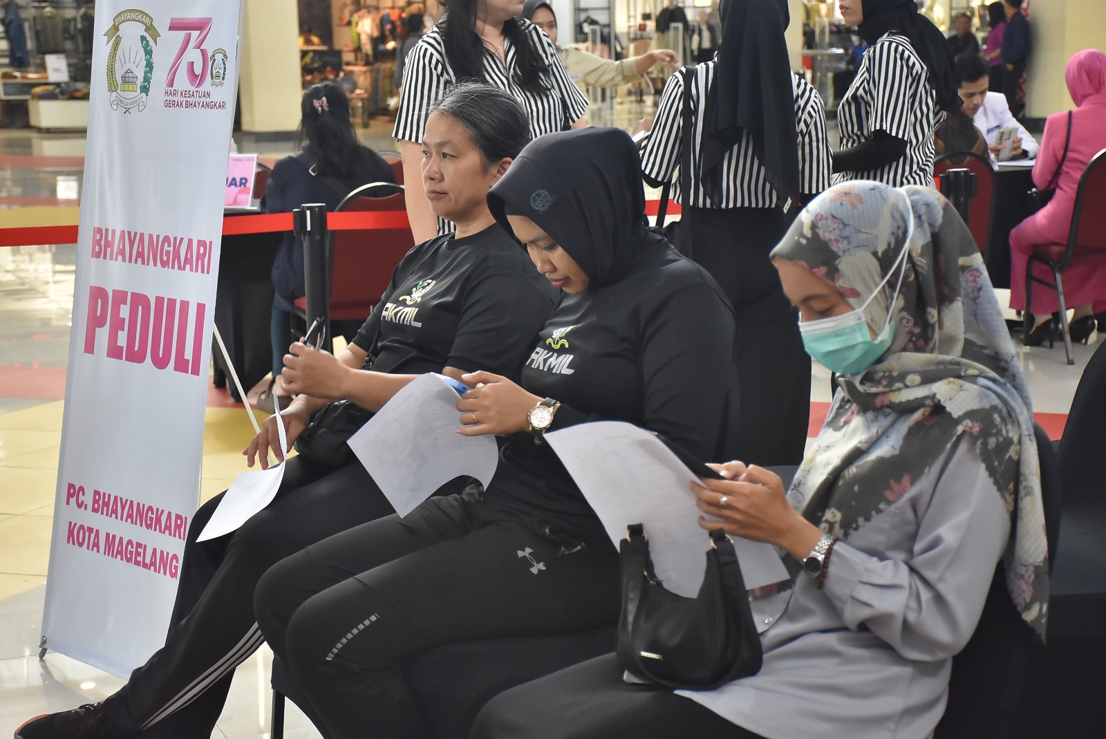 Suasana Atrium Artos Mall saat kegiatan skrining kanker payudara, Selasa (22/7).