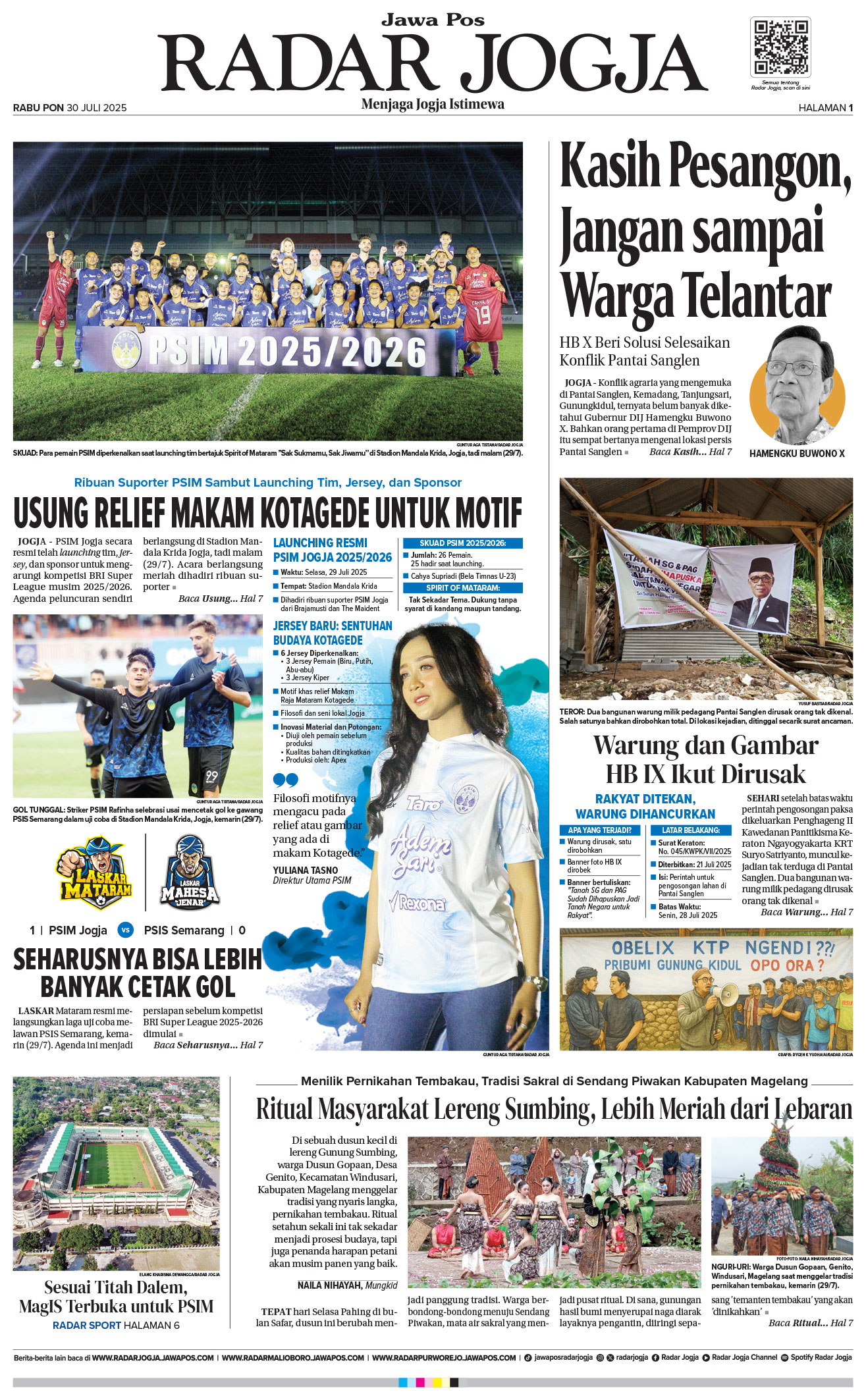 Jawa Pos - Radar Jogja edisi Rabu, 30 Juli 2025