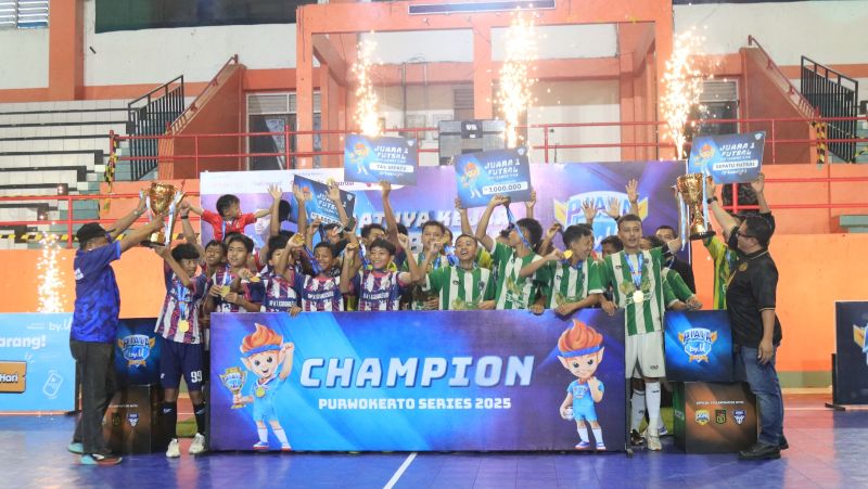 Ajang kompetisi futsal pelajar terbesar di Indonesia, Piala by.U 2025 di GOR Sasana Krida Satria Purwokerto.