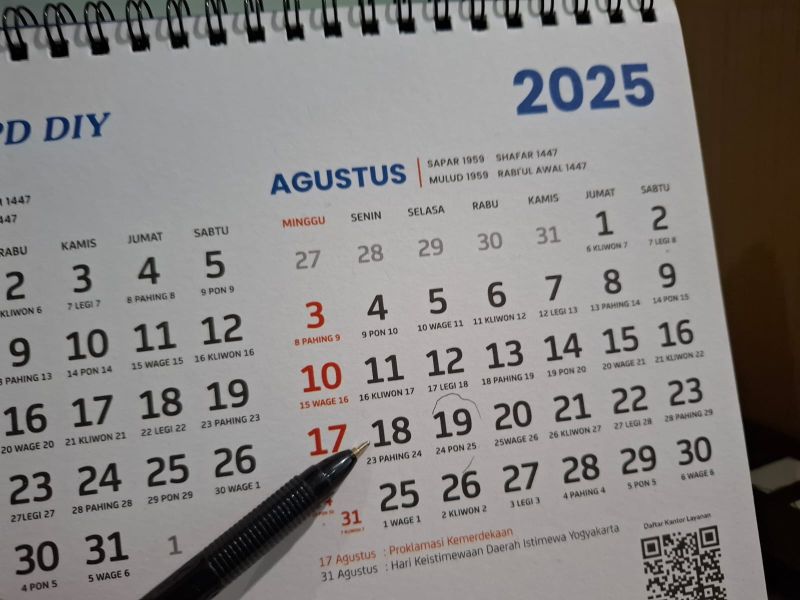 18 Agustus 2025, ditetapkan hari libur nasional.