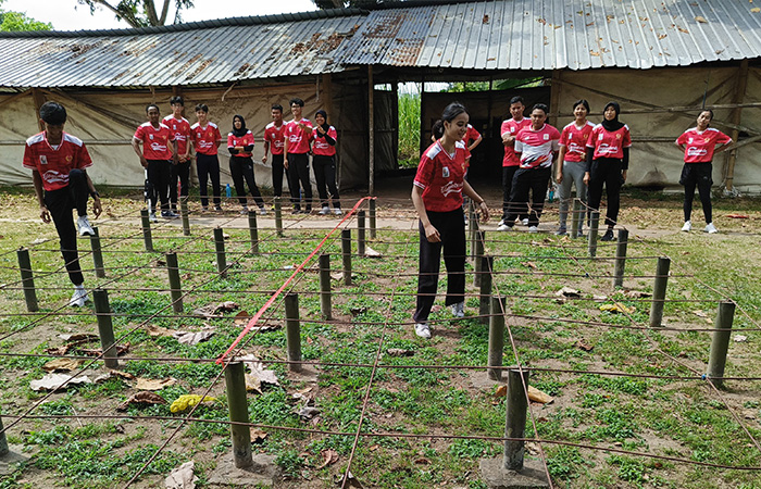 Para atlet kontingen Kota Jogja saat menjalani pembinaan mental di Markas Denhanud 474 Wingko I Kopasgat Sathanlan Adisutjipto.