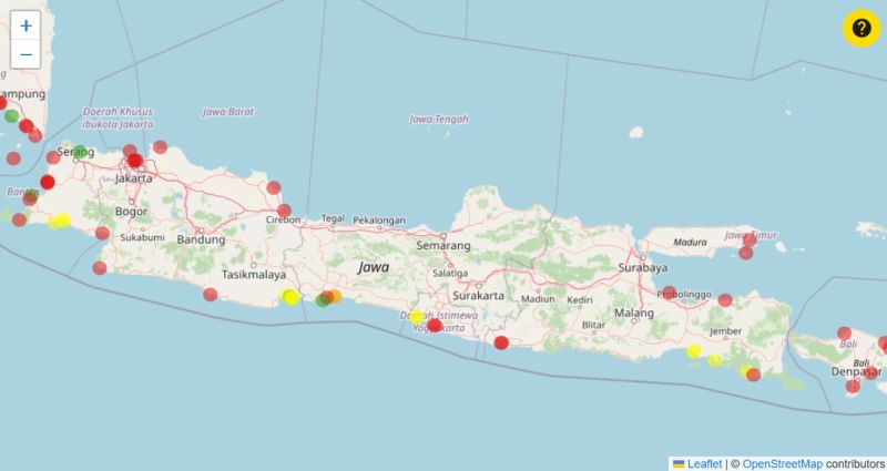 Peta Sebaran Endapan Paleotsunami di Pulau Jawa.