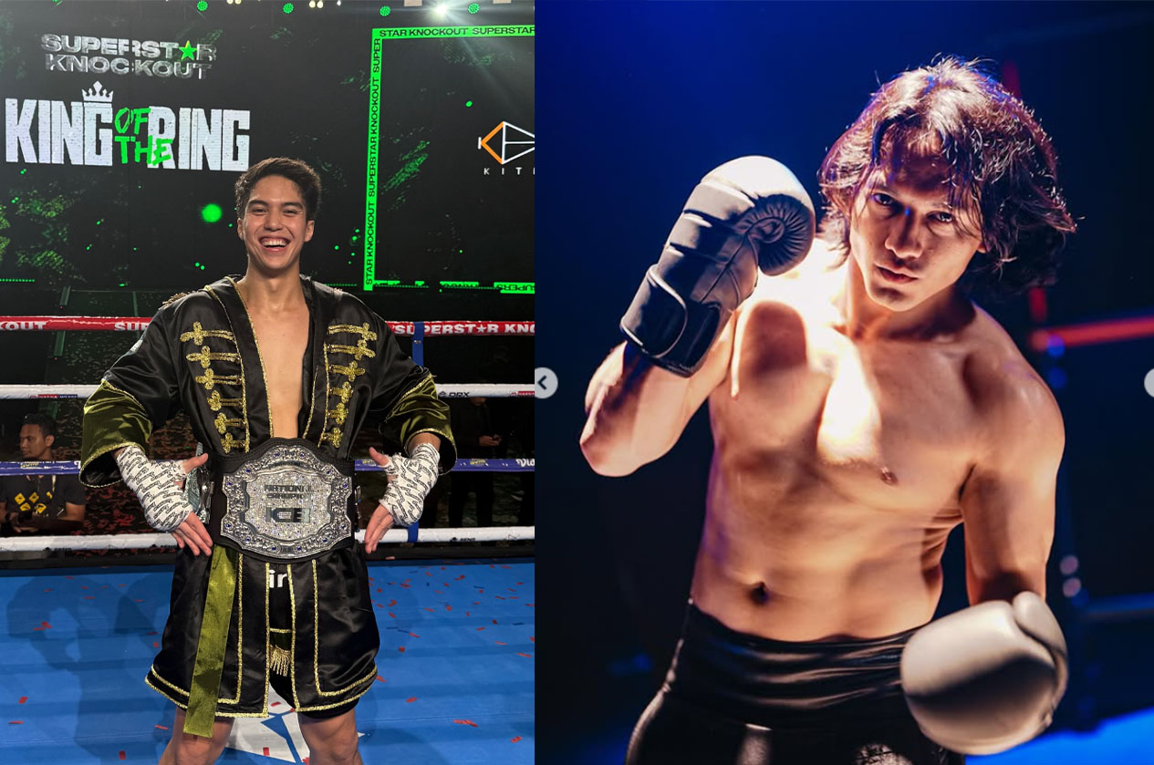 El Rumi dan Jefri Nichol bertarung tinju di Superstar Knockout Vol. 3 di International Convention Center (JICC) Jakarta, Hari Sabtu (9/8/2025).