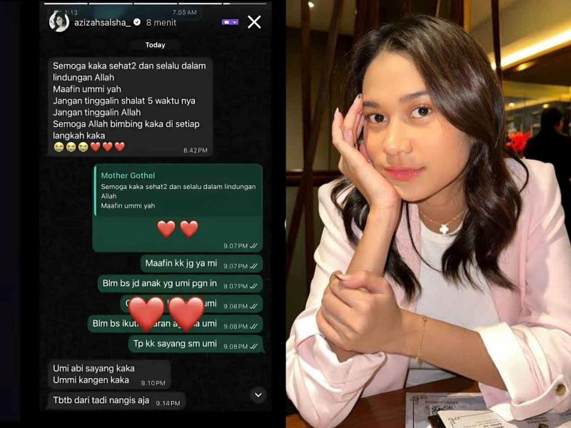 Tersebar percakapan Whatsapp Azizah Salsha dan sang ibu membuat warganet banyak berkomentar tentang hubungannya dengan  Pratama Arhan.