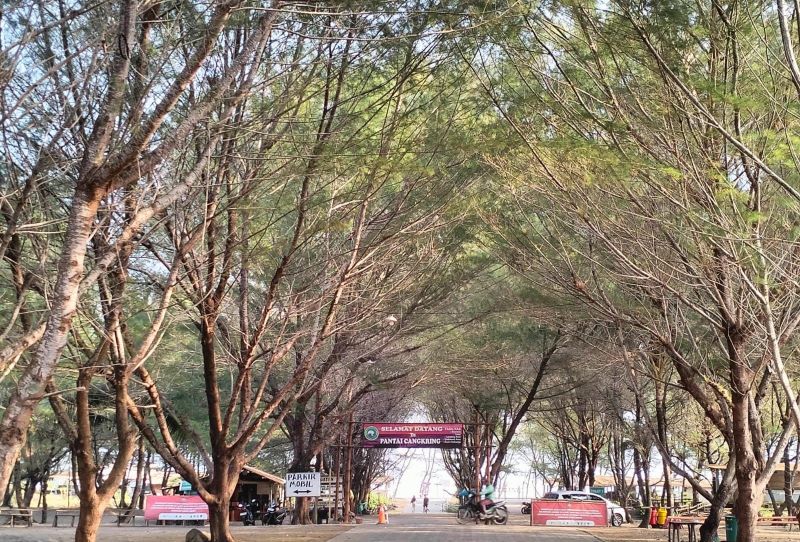 PINTU MASUK: Pantai Cangkring yang akan menjadi lokasi Kerontjong Pesisir Sabtu (20/6) mendatan. (Cintia Yuliani/Radar Jogja)