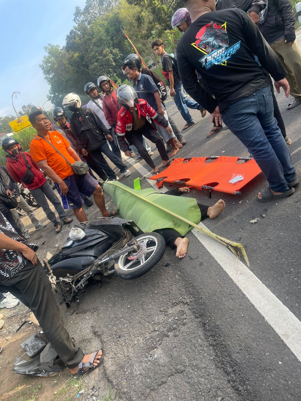 tempat kejadian perkara kasus kecelakaan lalu lintas di jalur Patuk, Gunungkidul