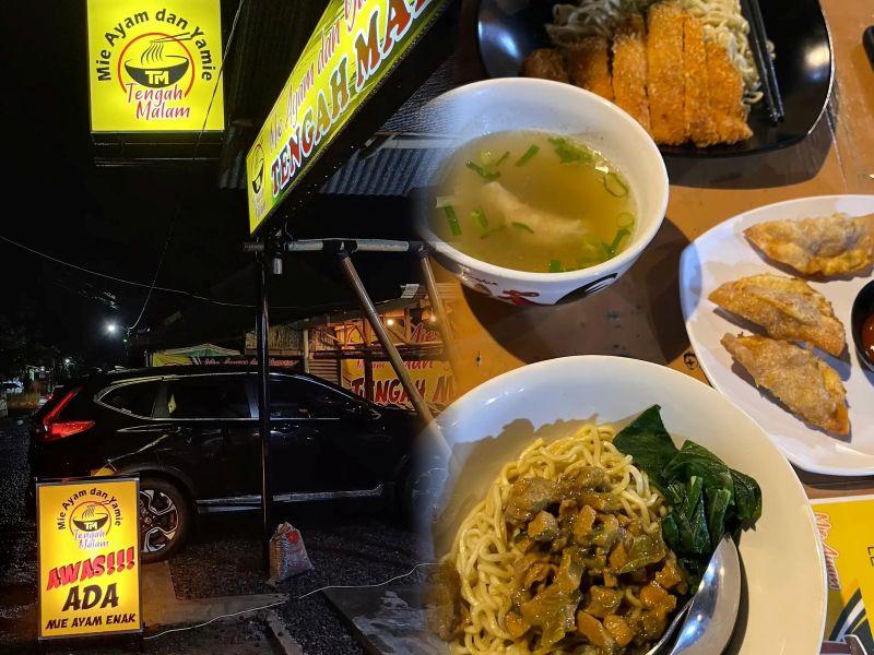 Mie ayam tengah malam membuat inovasi baru dengan menikmati mie ayam dengan beberapa toping tambahan yang mengugah selera.