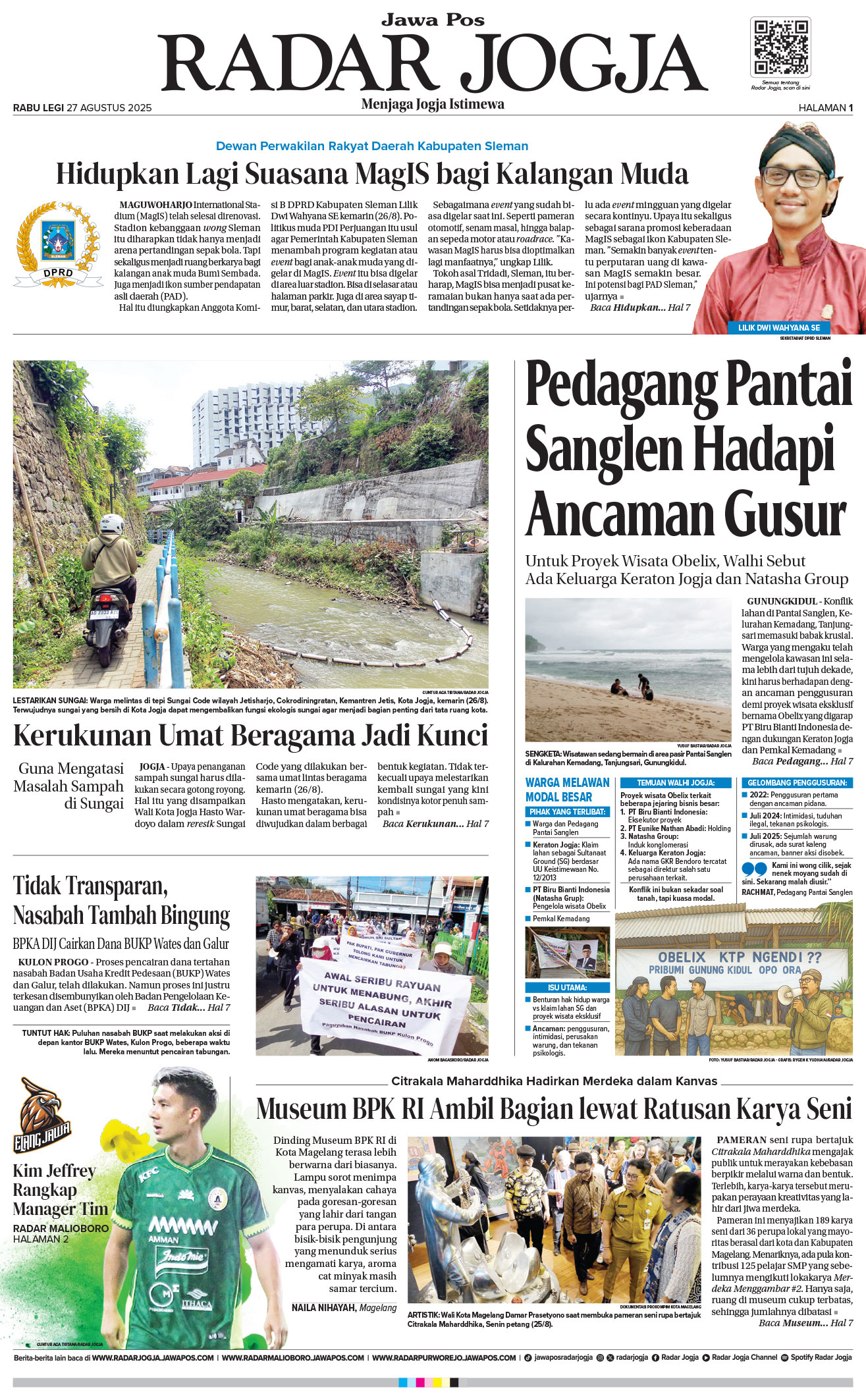 Jawa Pos - Radar Jogja, edisi Rabu 27 Agustus 2025
