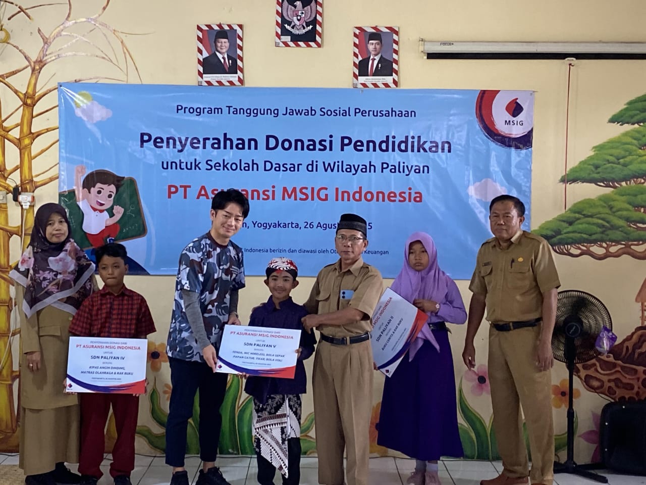 PT Asuransi MSIG Indonesia kembali menyalurkan donasi tahunan kepada 12 sekolah dasar yang berada di daerah penyangga SM Paliyan pada Selasa (26/8).