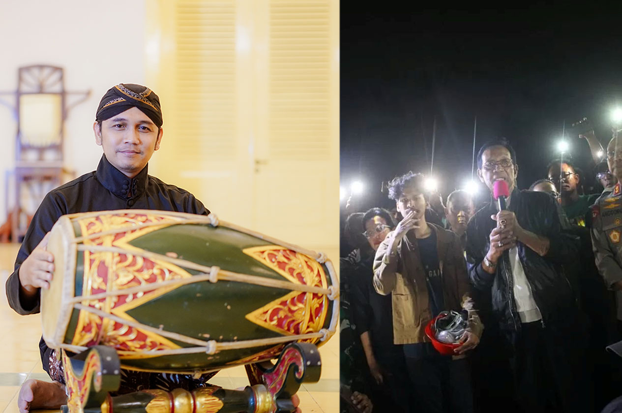 DARI KIRI: Praktisi Karawitan Yogyakarta Anon Suneko. Sri Sultan Hamengku Buwono X saat meredakan aksi massa.
