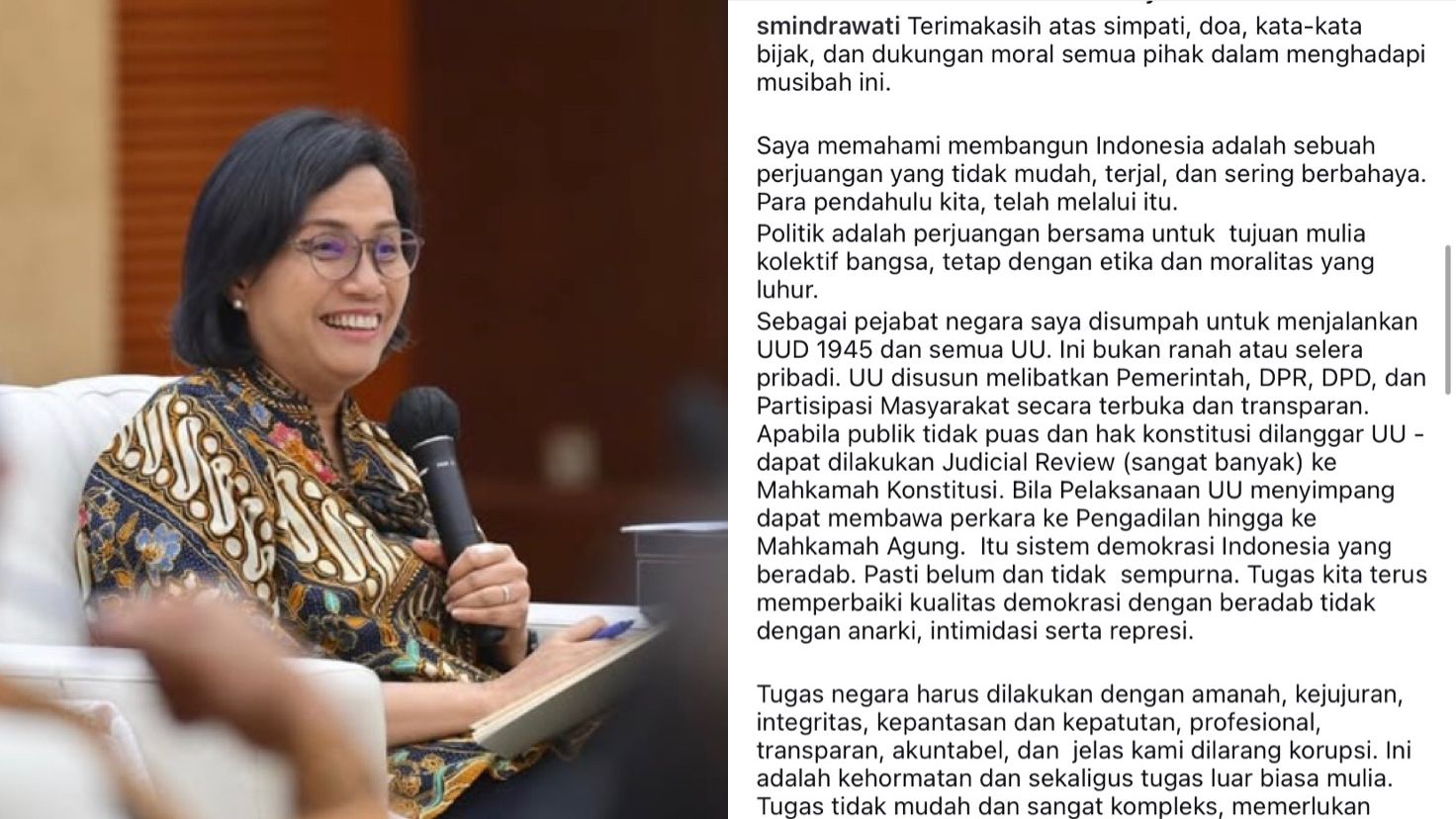 Menteri Kuangan Sri Mulyani
