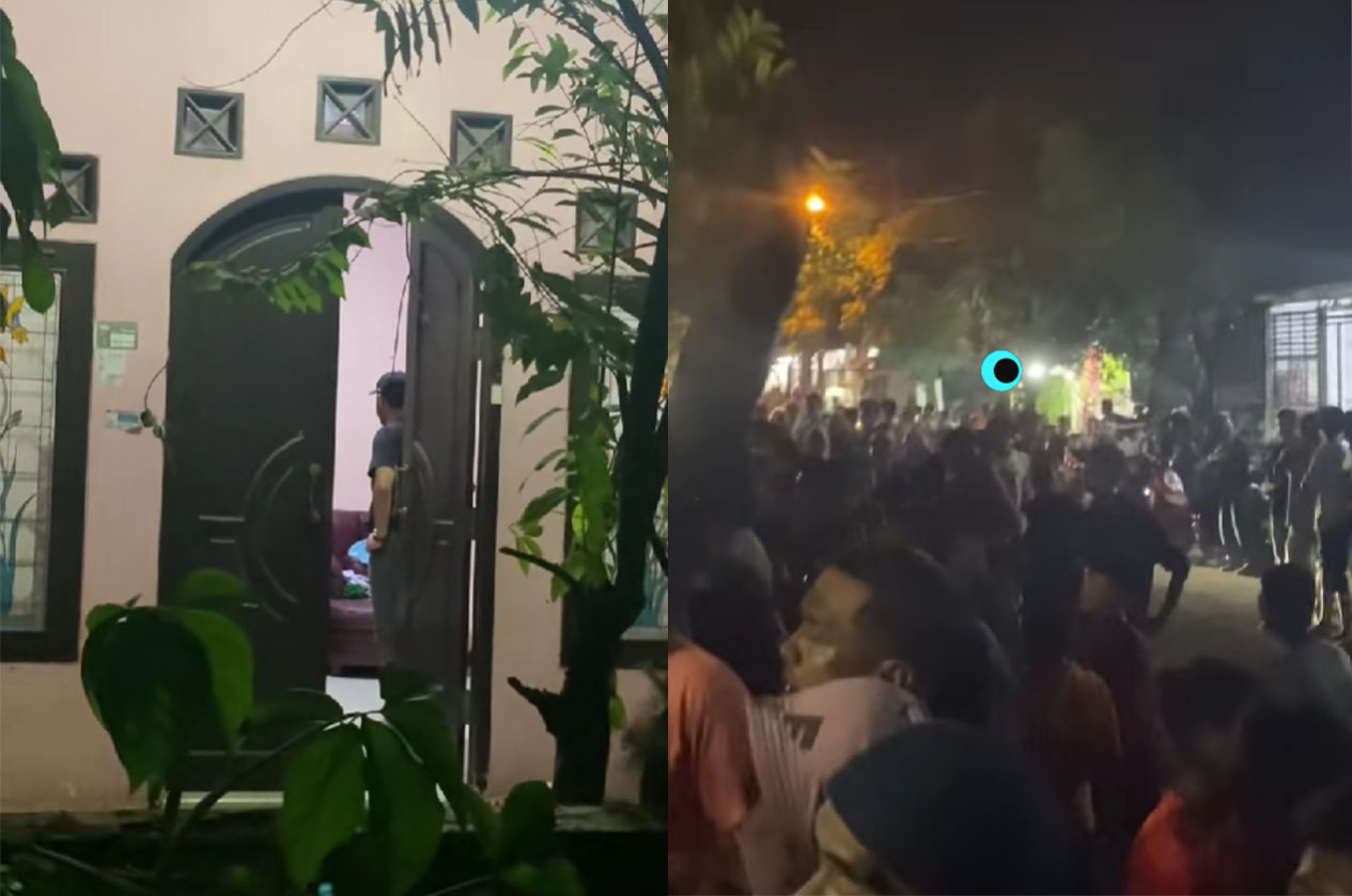 Proses evakuasi penemuan lima jenazah di sebuah rumah, Kelurahan Paoman Indramayu, Senin (1/9/2025).