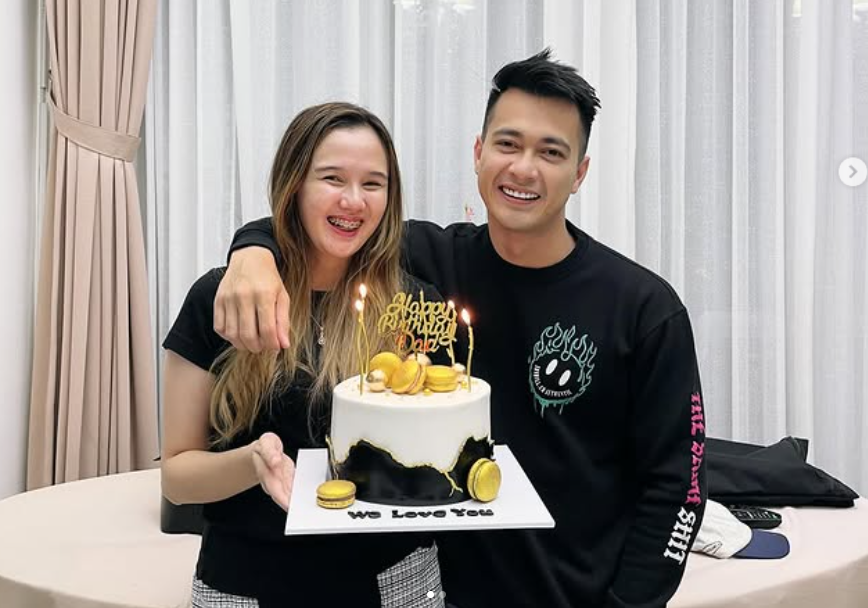 Pemain sinetron Eza Gionino dan istrinya, Meiza Aulia Coritha.