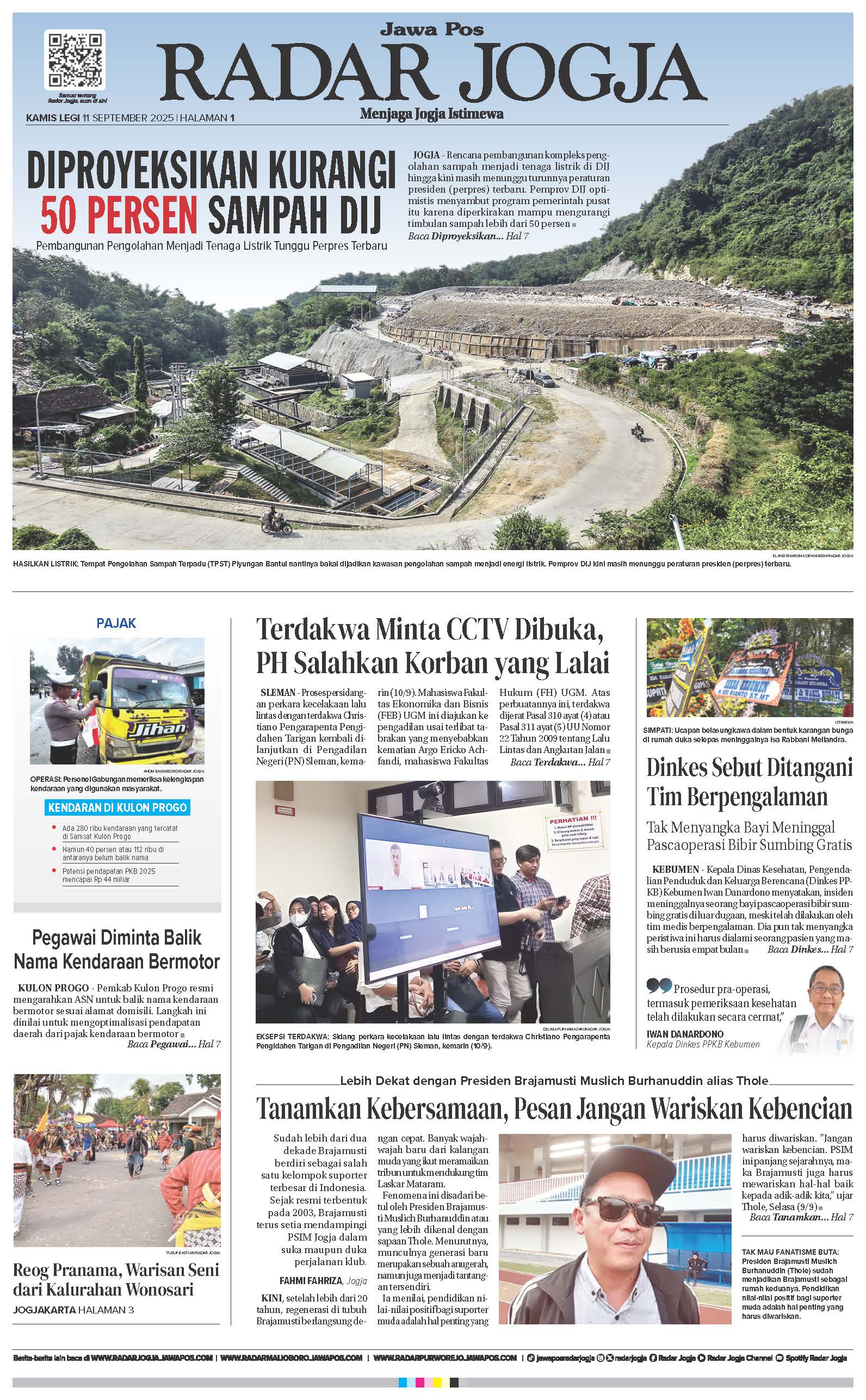 Jawa Pos - Radar Jogja, edisi Kamis 11 September 2025