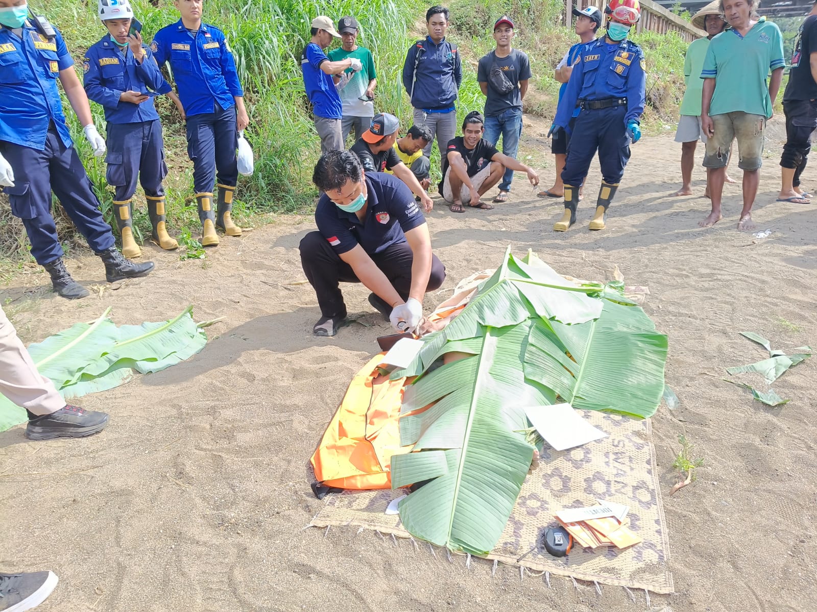 Jenazah yang ditemukan di sungai opak Rabu (17/9)