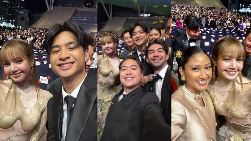 Claresta Taufan, Devano Danendra, hingga Reza Rahadian saat foto bareng dengan Lisa BLACKPINK di Busan International Film Festival 2025.