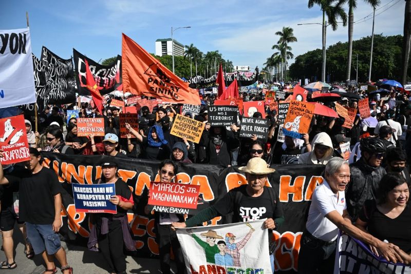 Aksi protes di Filipina.