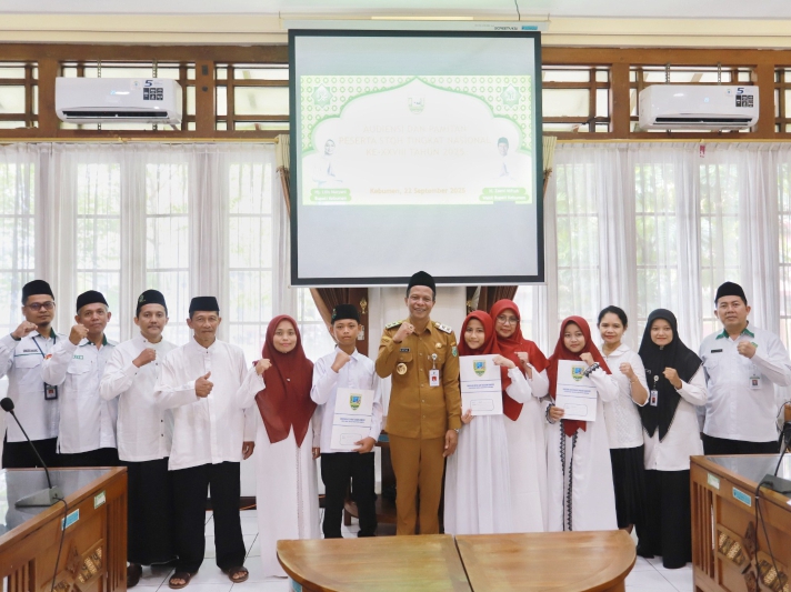 Pelepasan pelajar MTsN 1 Kebumen yang akan mengikuti Seleksi Tilawatil Qur