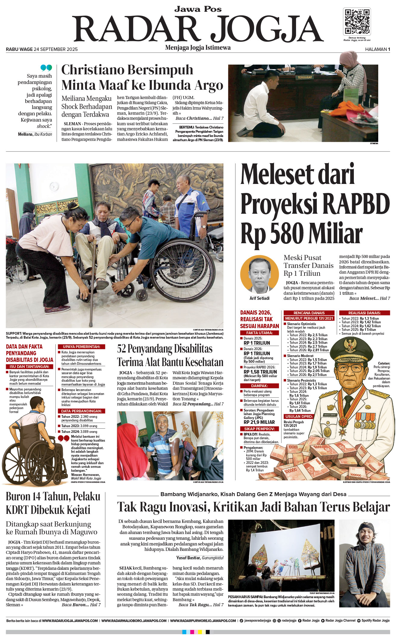 Jawa Pos - Radar Jogja, edisi Rabu 24 September 2025