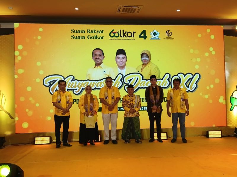 REORGANISASI : Dewan Pengurus Daerah (DPD) Partai Golkar Purworejo menggelar Musyawarah Daerah (Musda) di Ganesha Covention Hall, Rabu (24/9) siang.