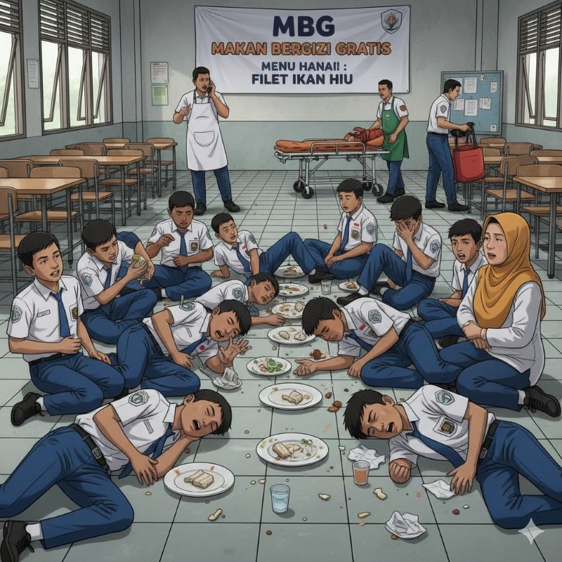 Ilustrasi Keracunan Makanan MBG.