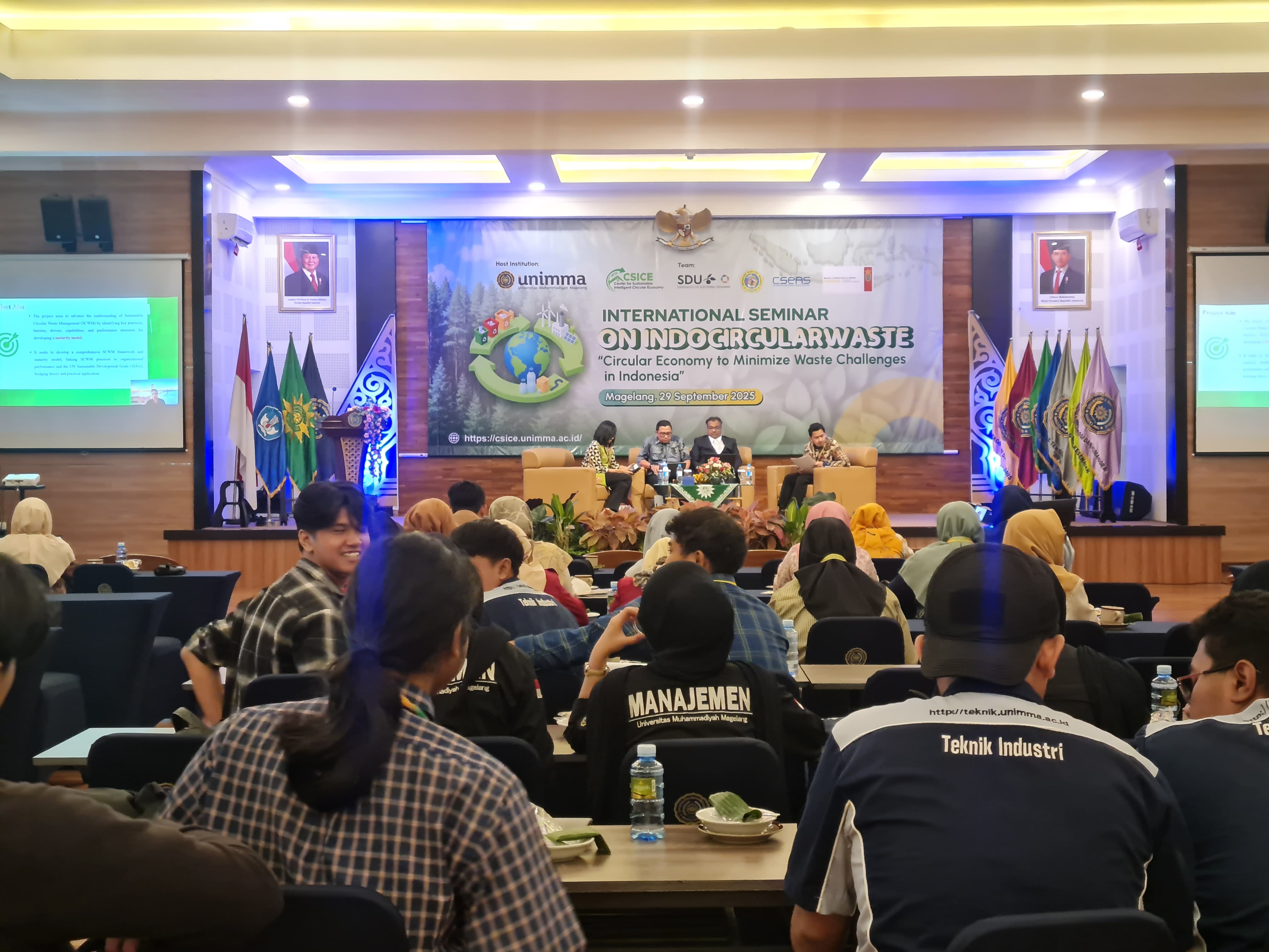 Isu sampah menjadi bagian dari seminar internasional Indocircularwaste di Auditorium Kampus 1 Unimma, Senin (29/9).